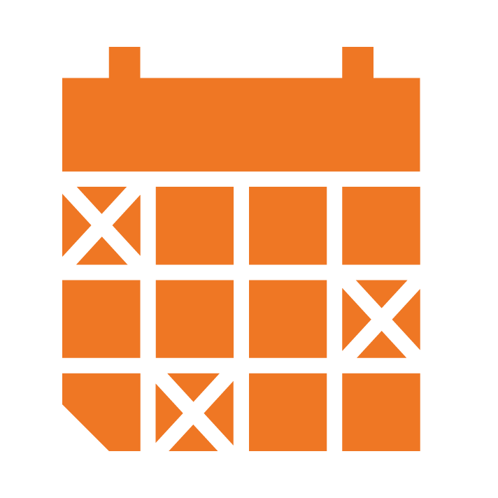 Calendar with three marks on it icon