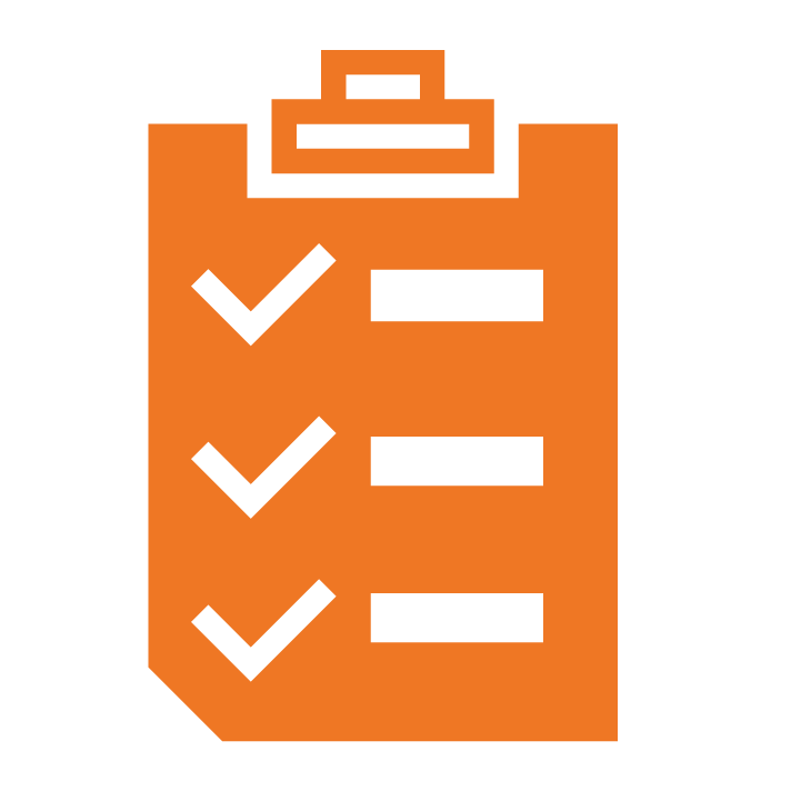 Clipboard with three checkmarks on it icon