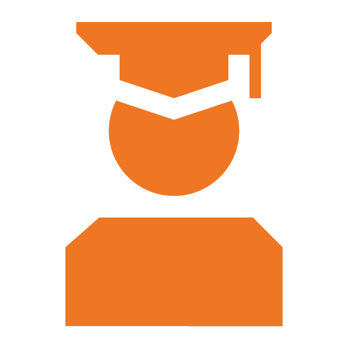Student with graduation cap icon